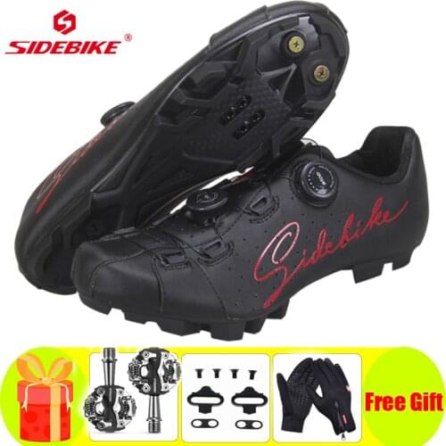 SIDEBIKE Mountain Bike Shoes Add Cleats Men Breathable Self-locking Sapatilha Ciclismo Mtb Cycle Sneakers Triathlon Racing Shoes