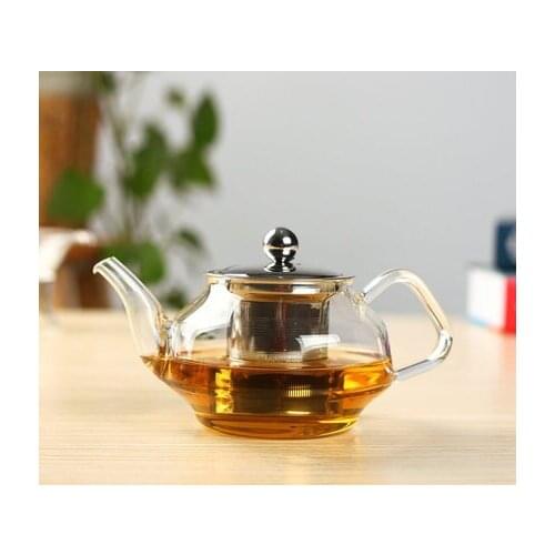 1pcs Genuine glass teapot high temperature teapot stainless steel filter teapot Kung Fu tea sets