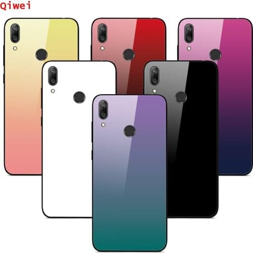 Gradient Tempered Glass Phone Case For Huawei Honor 8S 8A 7A 10i 8X 9 10 lite 8C Cover Fundas P20 P30 Lite Nova 5i 4 Y7 Y6 2019