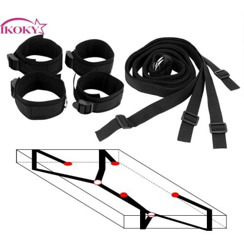 IKOKY Erotic Sex Handcuffs SM Bondage Adult Restraints Bed Mattress Sex Toys for Couple Sexy Hot Costumes Sexy Lingerie Set