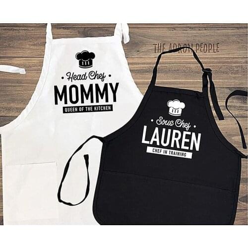 Custom Mother and child aprons,Personalized kitchen queens and training children aprons,Matching Kid set,Parent and Child Apron
