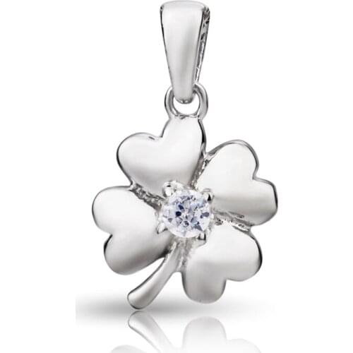 GND0645 925 Sterling Silver Lovely Sweet Beauty Crystal Romantic Flower Necklaces Pendant Jewelry Gift For Women