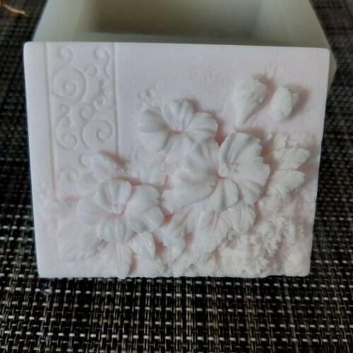 HC0129 PRZY Square soap flower Plum blossom Silicone Mold flowers Soap Molds Clay Resin Gypsum Chocolate Candle Candy Mold