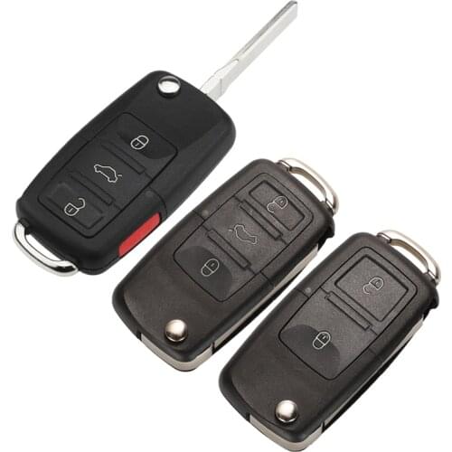 Jingyuqin 10pcs 2/3/4 button Key Shell Case for VW Passat Polo Golf Touran Bora Ibiza Leon Octavia Fabia Remote Key blank