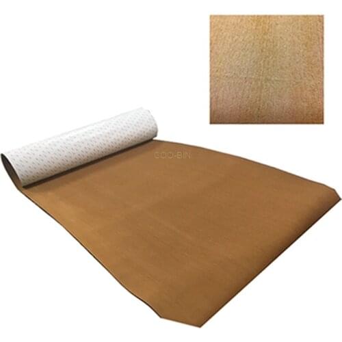2400*600*6mm Marine Flooring Self Adhesive Carpet Solid Color brown EVA Synthetic Decking Teak Decking Yacht Floor part