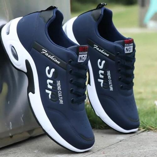 Navy Blue Sneakres For Teen Boys Casual Leather Sports Shoes Male Sneakers Mens White Autumn Shoes Man Tenis Wedge Shoes 2021