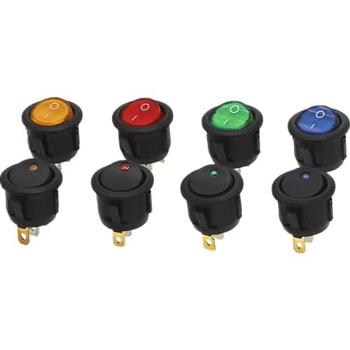 ON/OFF Round Rocker Switch Dot Light LED illuminated Car Dashboard Dash Van 12V 220V Full Circle Switch