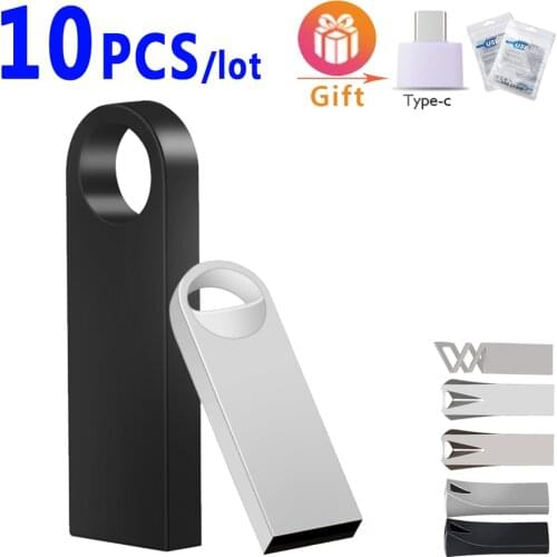 10pcs/lot free logo USB 2.0 metal flash drive Waterproof 16GB 32GB 64GB 128GB USB Sticks high speed usb pen drive memory