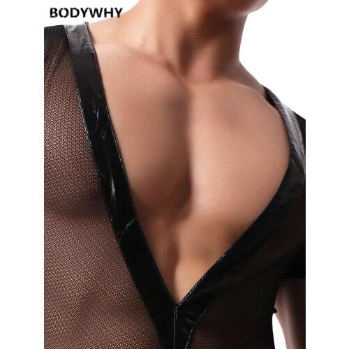 Mens Underwear Onesies Mesh Slim Base Shirt Fit The Costume Siamese Shirt Underwear Male Bodystocking