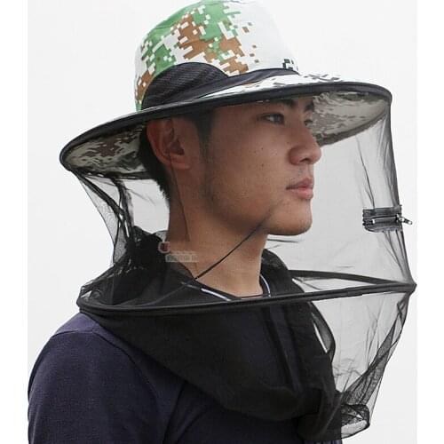 Anti mosquito cap sun hat breathable sunbonnet anti-uv folding gauze Bucket Hats Suitable for fishing, mountain climbing