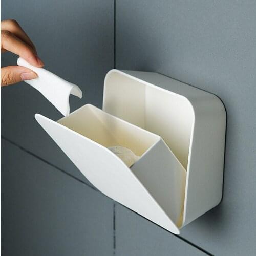 Plastic Bathroom Wall Mounted Storage Box Detachable Makeup Cotton Stick Small Articles Sealed Dust-proof Storage Box