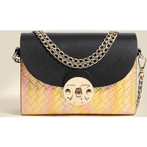 Gradient Design Woven Pattern Crossbody Bag Female Hardware Single Shoulder Bag Go Out Portable Messenger Bags Womens Bag 2021