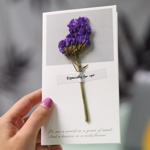 Dried Flower Greeting Card Wedding Invitations Customized Thanksgiving Cards and Envelopes Custom Thank You Cards