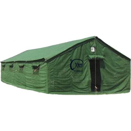 YUEMAI Manufacturer Big Canvas 4 Seasons Triple Layer Outdoor Military Desert Emergency Refugee Relief Army Frame Tent For Sale