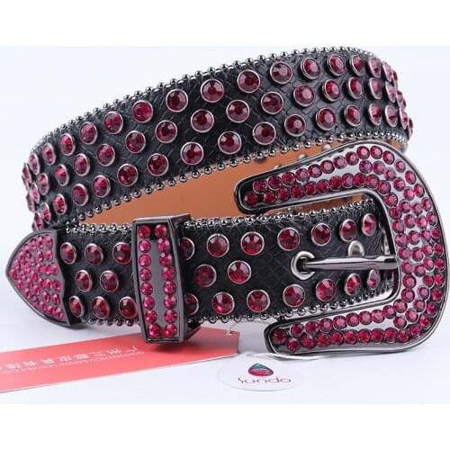 New Genuine Leather Rhinestone Belt Western Cowboy Crystal Belt Bling Diamond Studded Belts For Woman Man Cinturones Para Hombre