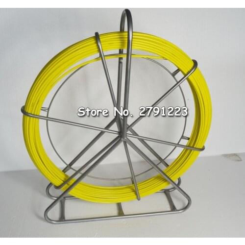 TECHTONGDA 8mm 328ft Fish Tape Fiberglass Reel Wire Cable Running Rod Duct Rodder Fishtape Puller with 2 Copper Leader