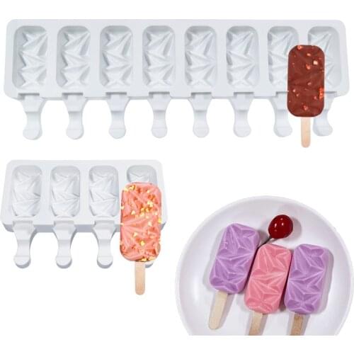 SHENHONG Summer Dessert Tools 20 Types Silicone Ice Cream Moulds DIY Popsicle Molds 50pcs Sticks Matching Set Cube Tray
