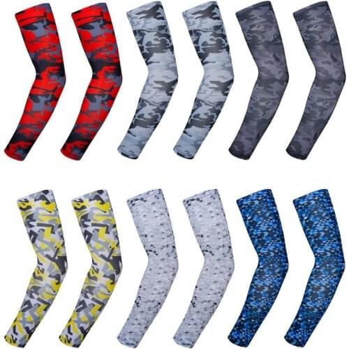 1 Pair Sun Sleeves Soft Breathable Stretchy Compression Cooling UV Protection Sun Sleeves for Running Hiking Jogging Sports