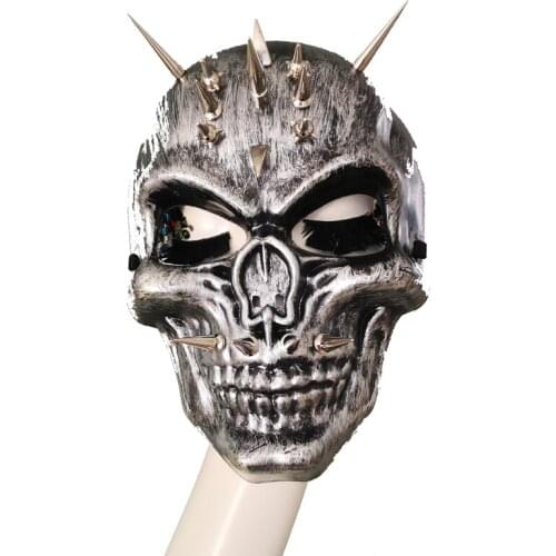 Steampunk Full Skull Face Mask with Spikes Halloween Costume Masquerade Punk Mask Men/Women Cosplay Party Masks Accessory