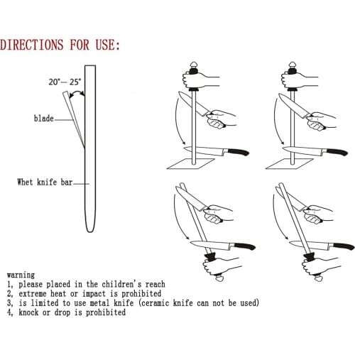 XYj Stainless Steel Kitchen Cooking Knife Sharpener Sharpening For Chefs Steel Damascus Stainless Steel Knife Sharpener Rod Bar
