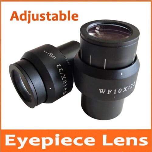 WF10X 22mm 23mm 24mm Adjustable High Eyepoint Wide Angle Eyepiece Lens for Stereo Microscope 30mm with Rubber Eye Caps