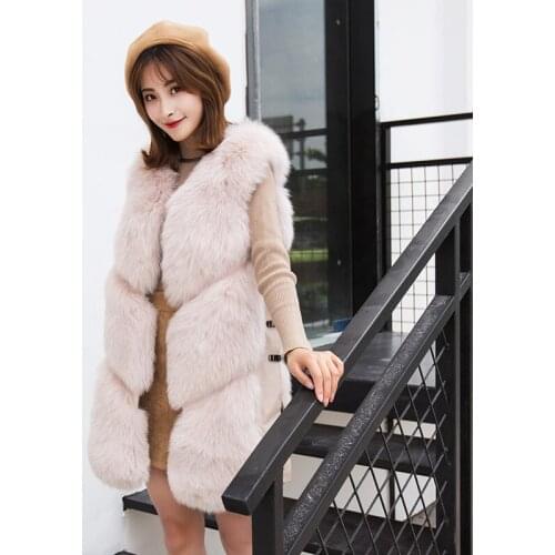 Real Coat New Fashion Casual Warm Slim Sleeveless Fox Fur Vest Winter Jacket Women Abrigo Mujer ZL559