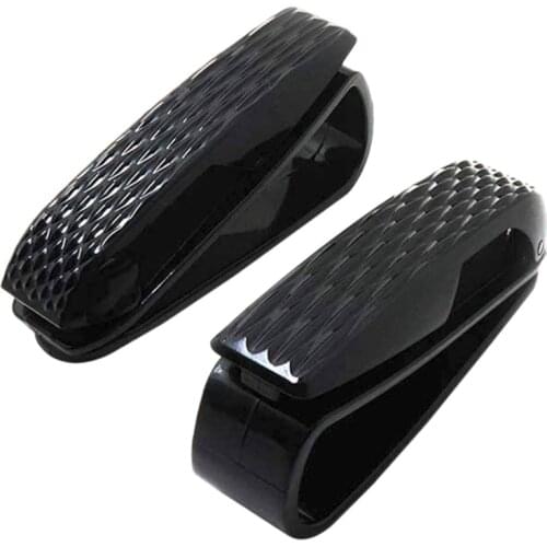 2 Pack Glasses Holders for Car Sun Visor, Sunglasses Eyeglasses Holder Clip Hanger Mount with Ticket Card Clip