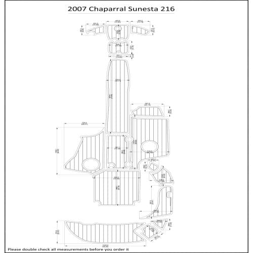 2007 Chaparral Sunesta 216 Swim Step & Cockpit Pad Boat EVA Teak Decking 1/4" 6mm