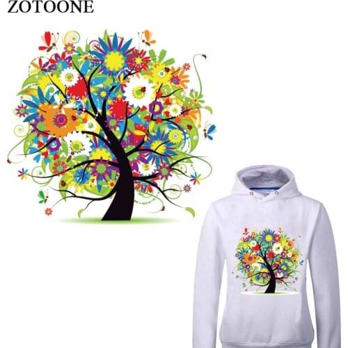 3D Colorful Tree Clothes Washable Stickers Patches for Mens Tops Household Iron on Transfers DIY Decoration Appliqued for Dress