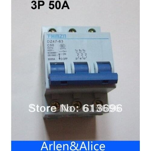 3P 50A 400V~ 50HZ/60HZ Circuit breaker MCB C type