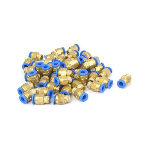 50 Pcs 1/8BSP Male Threaded 6mm Push in Joint Pneumatic Connector Quick Fittings