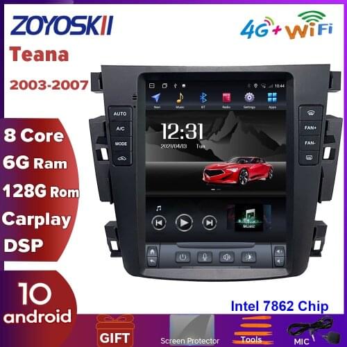 ZOYOSKII Android 10 os 10 inch car gps multimedia radio bt navigation for Nissan teana J31 2003-2007 230JK 230jm samsung sm7