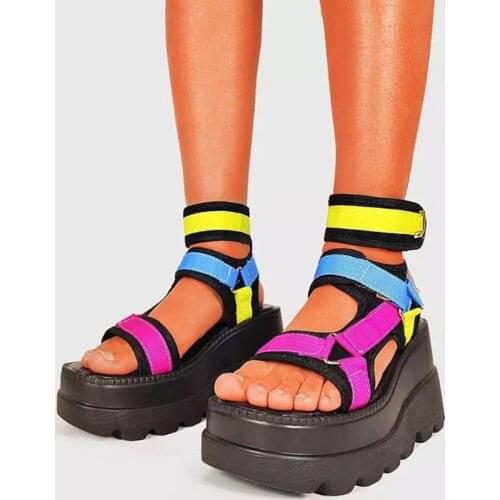 Platform Heels Sandals Women Summer Fashion Casual Peep Toe Hook Loop Wedge Gladiator Sandals Trend Cool Plus Size Sandals 43