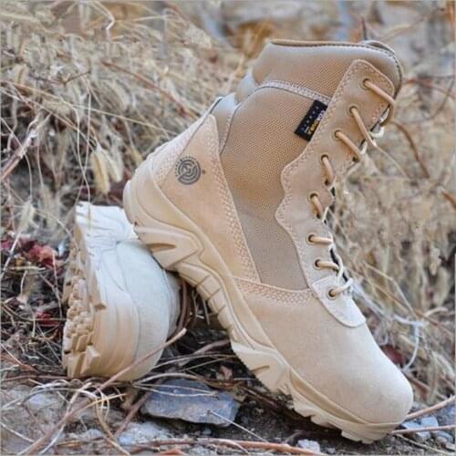 Jungle Desert Hiking Combat Tactical Army Boots Men Outdoor Training Climbing Hunting Zipper Leather Breathable High Tube Shoes
