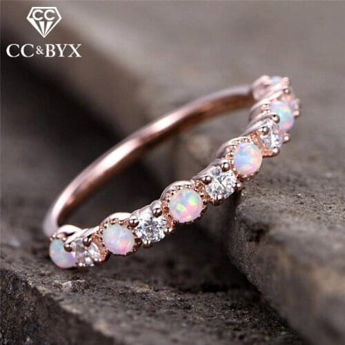 CC Trendy Jewelry Rings For Women Bijouterie Opal & Cubic Zirconia Simple Personality Wedding Engagement Ring Bridal Anel CC1451
