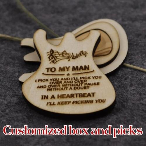 Guitar Pick Holder Wooden Customized Personalized 2.5mm Plectrum Guitar Case Box Mediator Storage Bass Pack Jazz Dropshipping