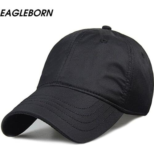EAGLEBORN New Men Cap Black Polyester Baseball Cap Mens Hats and Caps Snapback Hat Solid High Quality Boutique Caps Baseball Hat