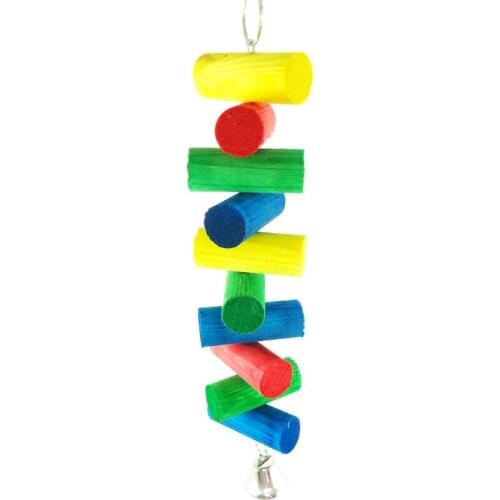 1 Pcs Parrot Bird toy Chewing toys Colorful Solid Wood Climb Hammock Hanging Molars String Bird Cage Accessories Supplies