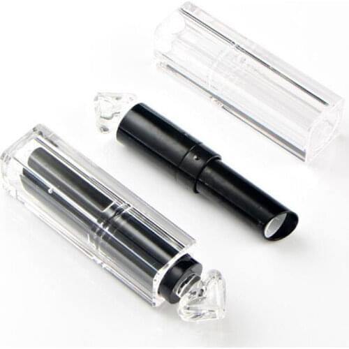 Exquisite Design Clear Case Black Lipstick Tube Lip Gloss Points Bottling Refillable Lip Balm Cosmetic Container 50pcs/lot