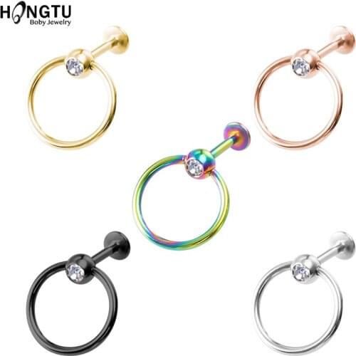 1-5 Pcs New Stainless Steel CBR Labret Piercing Lip Ring for Women Ear Cartilage Tragus Helix Stud Ear Piercing Body Jewelry 16G