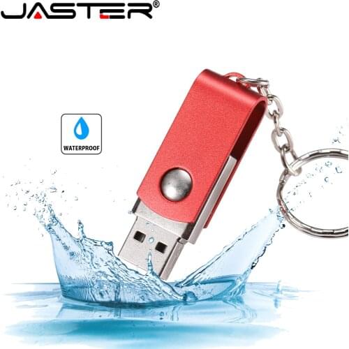 JASTER USB Flash Drive Rotating Metal Real Capacity Flash Disk Memory stick Custom LOGO Wholesale Gift Keychain 16GB 32GB 64GB