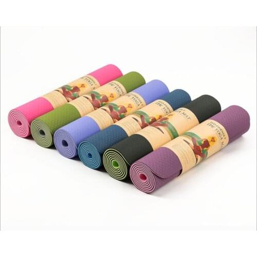 6mm Thickness Exercise Mat Non-slip Fitness Pad For Yoga Exercise Pilate Yoga Mats GYM TPE Double Color Yoga Mat