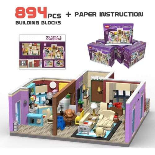 MOC Friendship Monicas Apartment House Building Block Set Classic Television Series Story Creative Apartment Childrens Toys