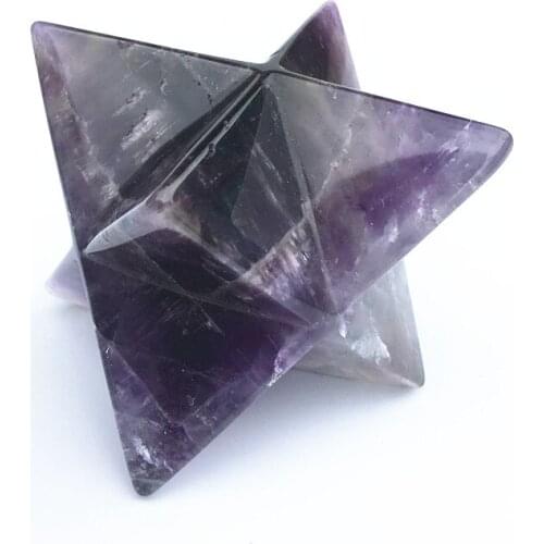 Natural Amethyst merkaba star Gemstone crystal Merkaba Stars