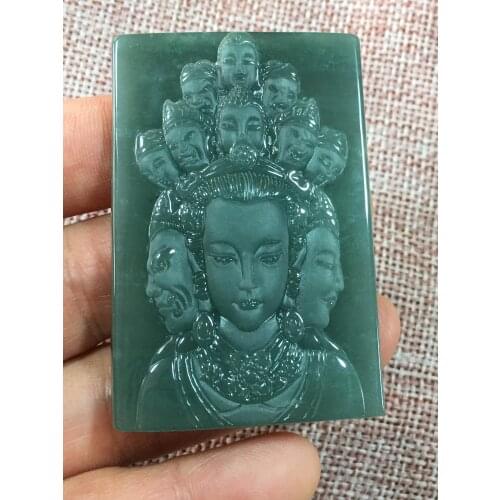 Natural Myanmar jade 7A HandCarved Buddha jadeite emperor green jade pendant jade necklace pendants jewelry jade necklaces