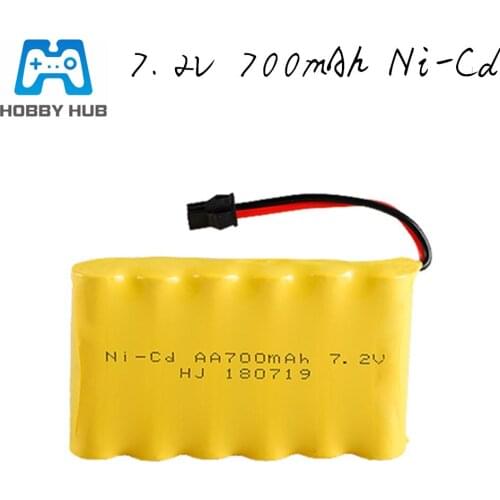 RC Batteries 7.2v 700mAh NI-CD Battery For Remote Control Toys Cars Trucks Tank Guns 7.2v battery 6*AA NICD battery