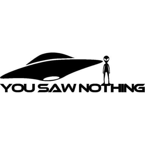 UFO Funny Alien Decals High Quality Car Decoration Personality Pvc Car Window Waterproof Sticker Black/white, 18cm * 5cm