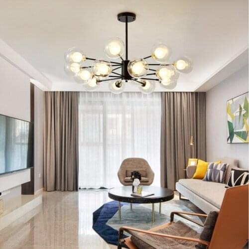 Nordic living room chandelier simple modern art light luxury creative personality molecular dining room bedroom chandelier