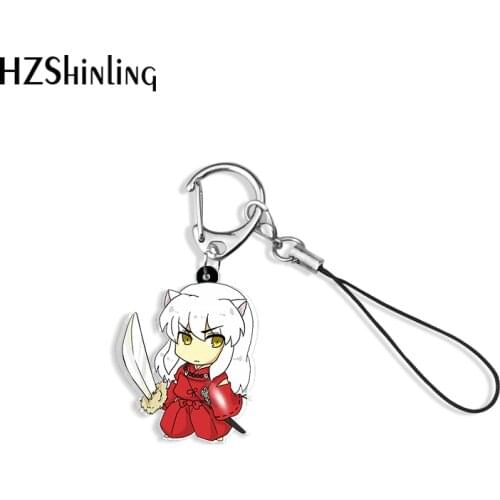 2020 New Inuyasha And Kagome Keychain Anime Roles Acrylic Keyring Epoxy Resin Jewelry Bag Holder Accessory