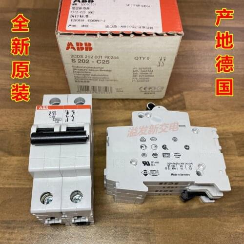 Original new 100% S202 C25 25A 2P circuit breaker bipolar air switch